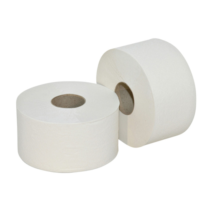 Toiletpapier Euro Products Q5 jumbo klein recycled 2-laags 180m wit 240218
