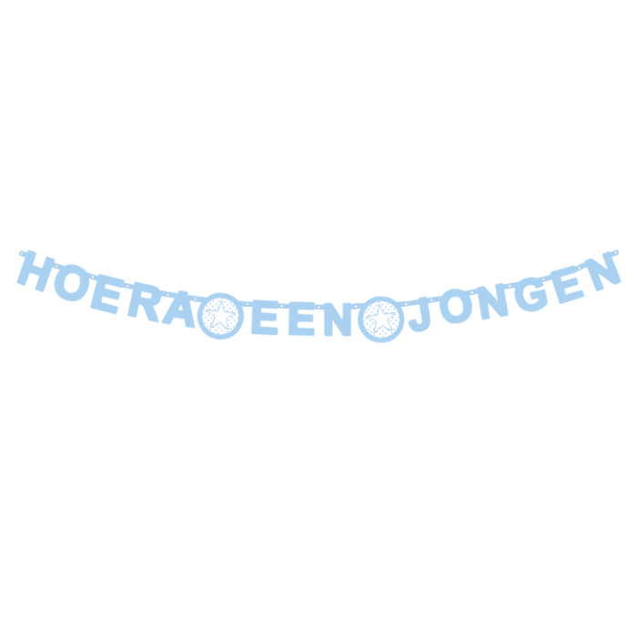 Letterslinger ''Hoera een jongen'' blauw