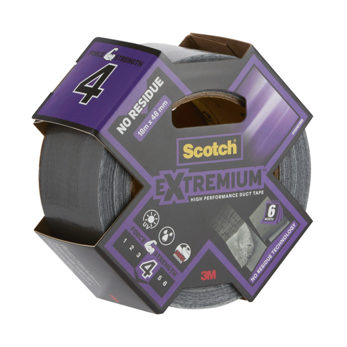 Duct tape Scotch Extremium no residue 18.2mx48mm grijs