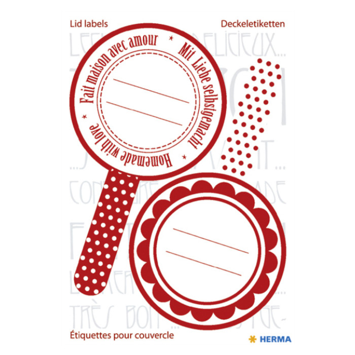 Etiket HERMA 15446 keuken new look rood