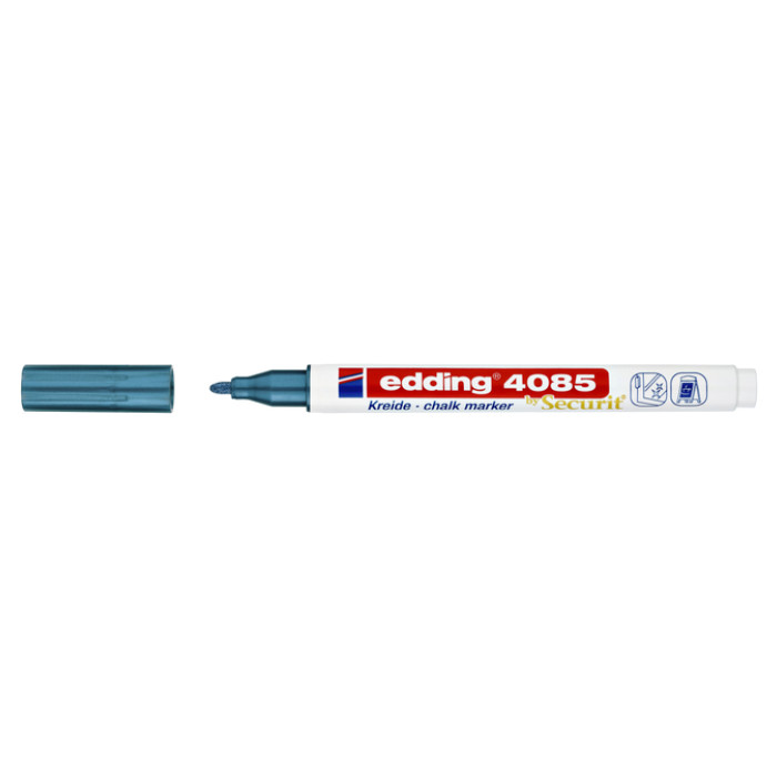 Krijtstift edding 4085 by Securit rond 1-2mm metallic blauw