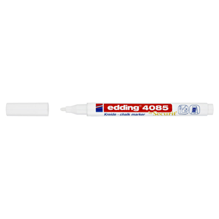 Krijtstift edding 4085 by Securit rond 1-2mm wit