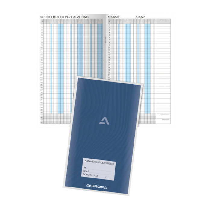 Aanwezigheidsregister Aurora 155x260mm Nederlandstalig 56 pagina's