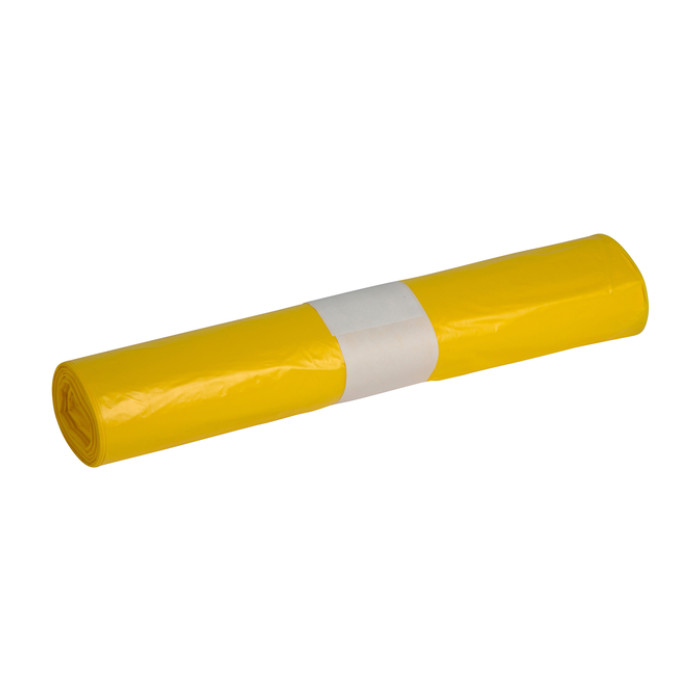 Afvalzak Powersterko HDPE T25 70x110cm 120L geel rol à 20 stuks
