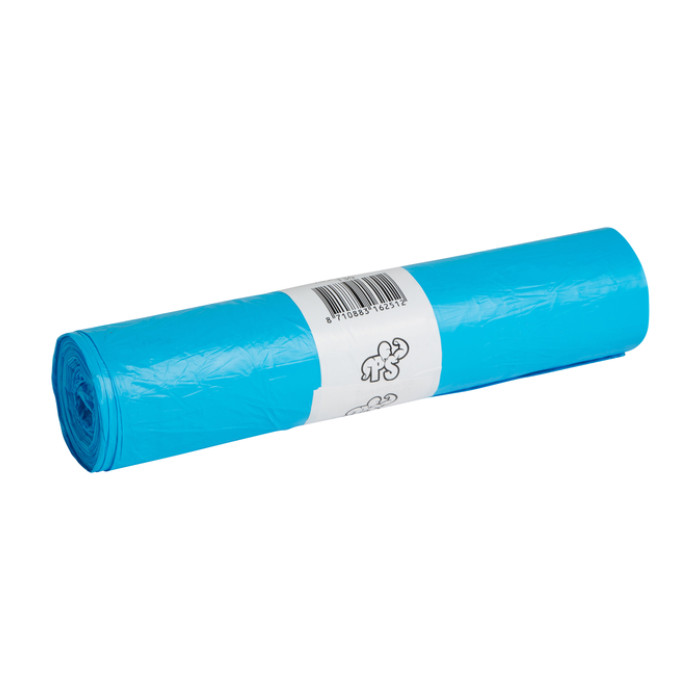 Afvalzak Powersterko HDPE T23 58x100cm 70L blauw rol à 25 stuks