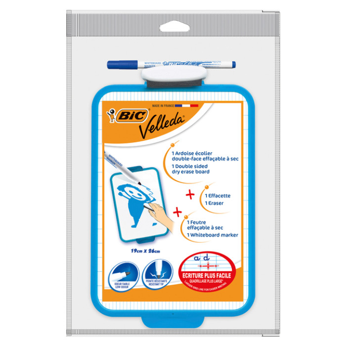 Whiteboard Bic Velleda 19x26cm inclusief stift en wisser