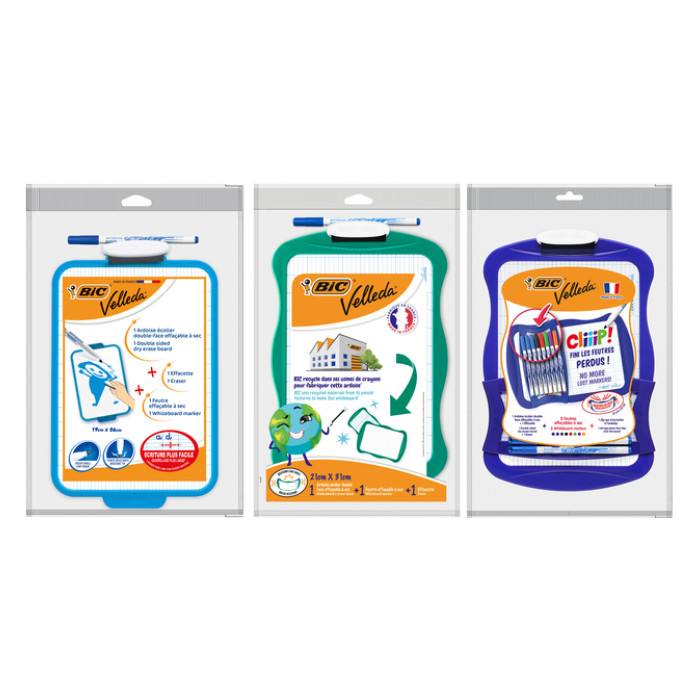 Whiteboard Bic Velleda 19x26cm inclusief stift en wisser