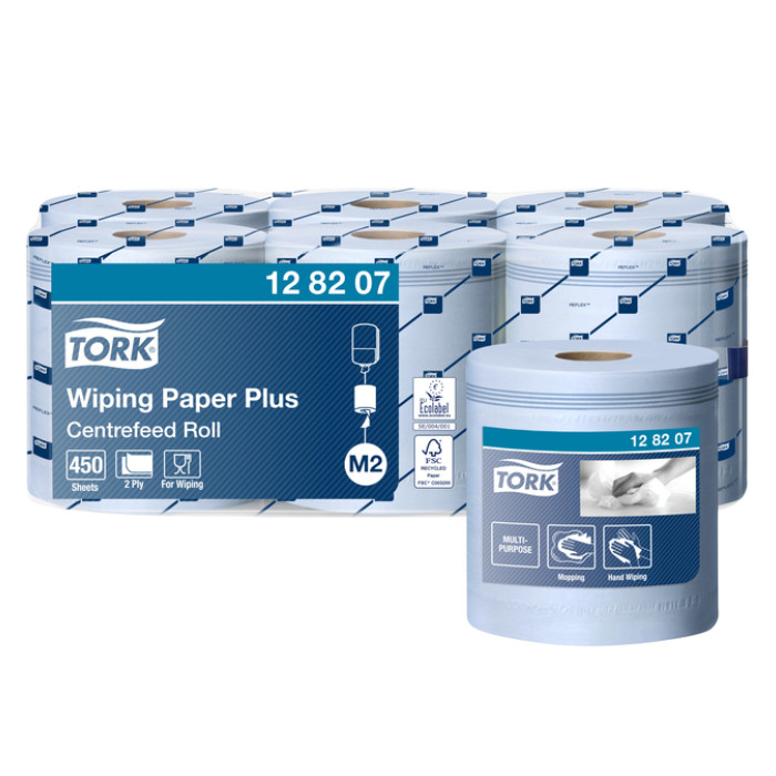 Poetspapier Tork M2 Plus Advanced 2-laags 158m blauw 128207