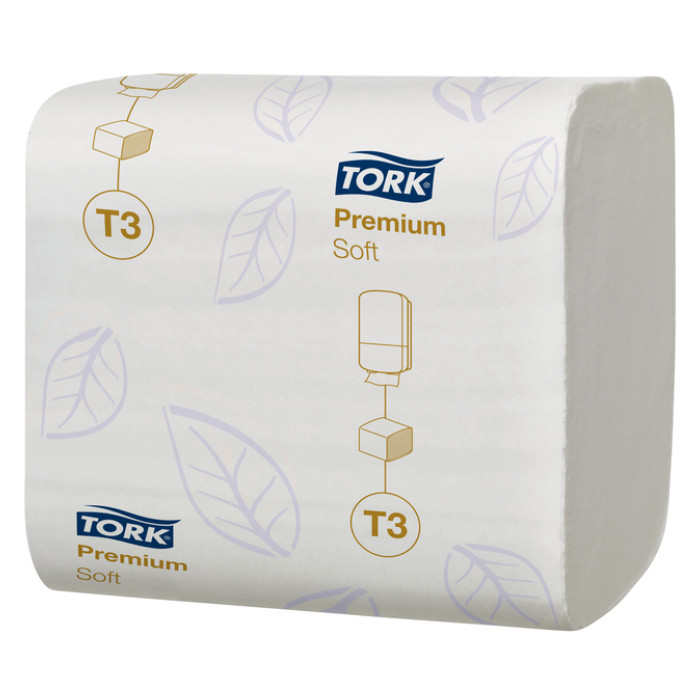 Toiletpapier Tork T3 Premium gevouwen 2-laags 110x190mm wit 114273