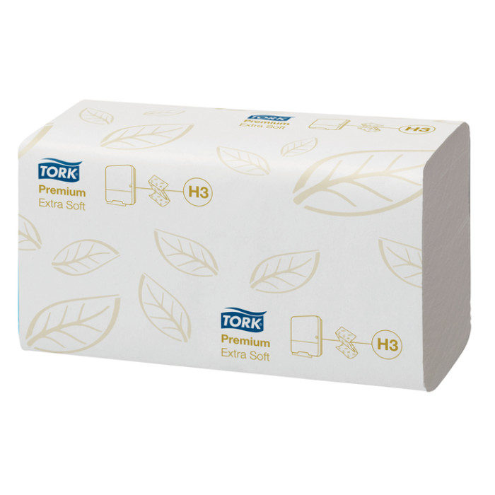 Handdoek Tork H3 Premium singlefold 2-laags 226x230mm 15x200 vel wit 100278