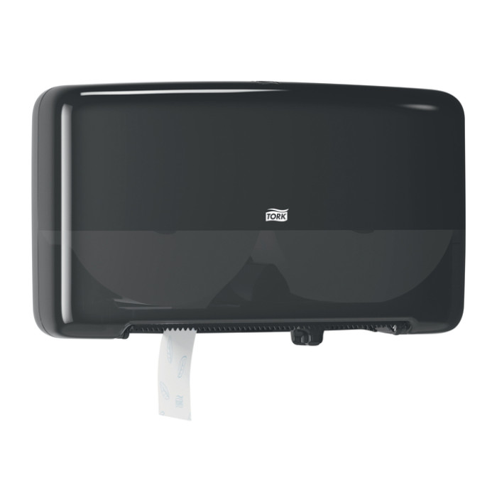 Toiletpapierdispenser Tork T2 Elevation jumbo klein duo zwart 555508
