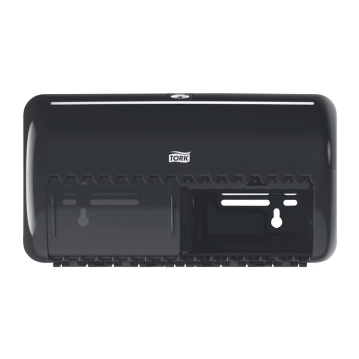 Toiletpapierdispenser Tork T4 Elevation duo zwart 557008