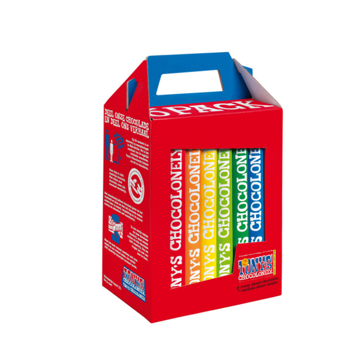 Chocolade Tony's Chocolonely Rainbowpack Classic 6 repen à 180gr