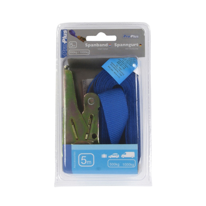 Spanband ProPlus ratel 5 meter blauw
