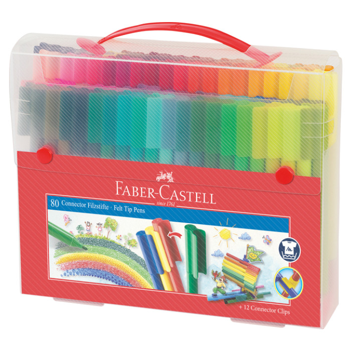 Kleurstiften Faber-Castell Connector assorti cadeauset à 80 stuks