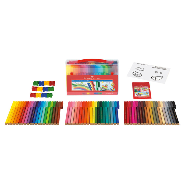 Kleurstiften Faber-Castell Connector assorti koffer à 60 stuks