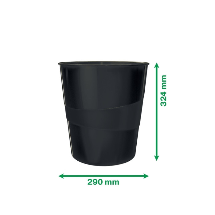 Papierbak Leitz Recycle range 15liter zwart