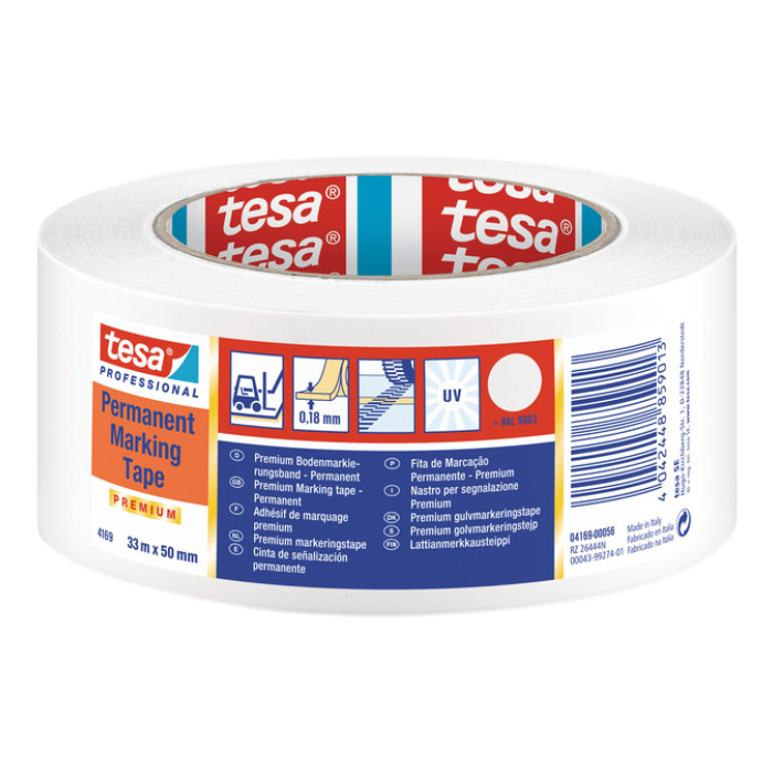 Vloermarkeringstape tesa® Professional 4169 PV3 50mmx30m wit