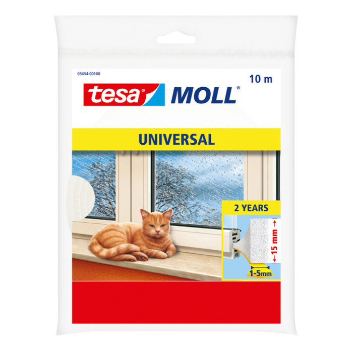 tochtstrip tesamoll® Universal schuimprofiel zelfklevend 10mx15mm wit