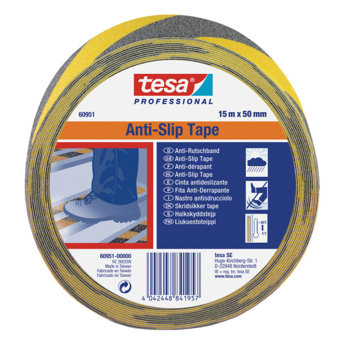 Antisliptape tesa® Professional 60951 50mmx15m zwart/geel