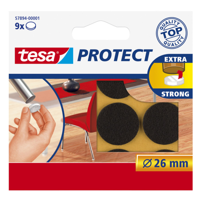 Beschermvilt tesa® Protect anti-kras Ø26mm bruin 9 stuks