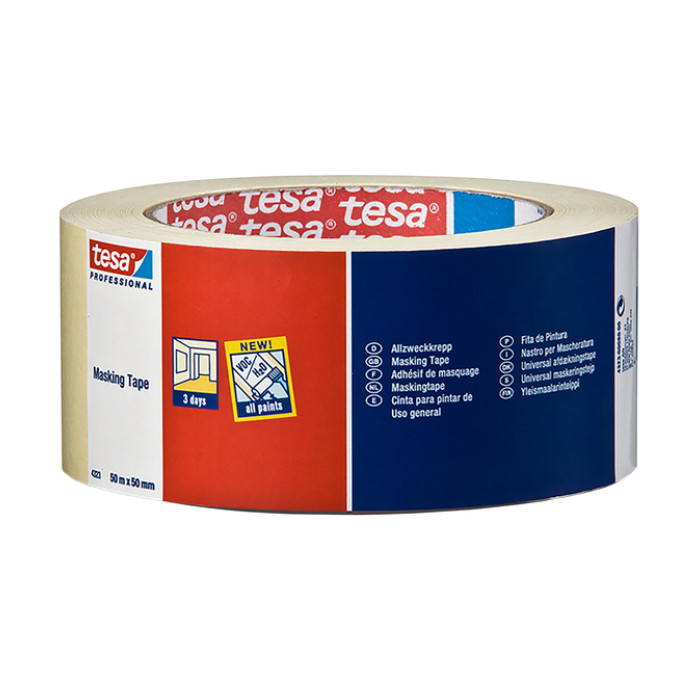 Afplaktape tesa® Professional 4323 50mmx50m lichtcrème