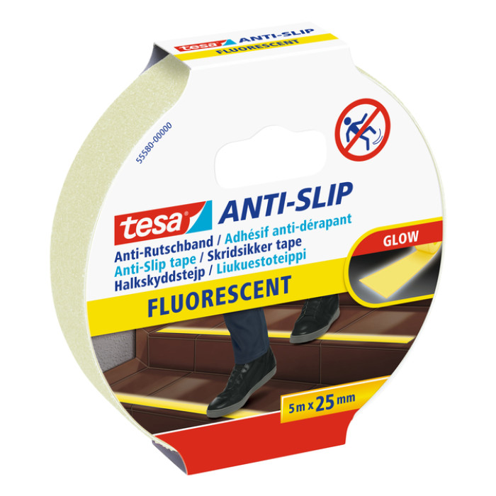 Anti-slip tape tesa® 5mx25mm fluoriserend