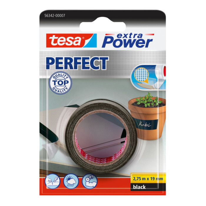 Reparatietape tesa® extra Power Perfect 2.75mx19mm zwart