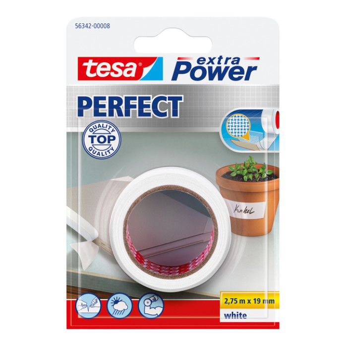 Reparatietape tesa® extra Power Perfect 2,75mx19mm wit