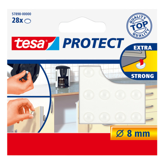 Anti-slip en geluiddempers tesa® Protect rond  Ø8mm transparant 28 stuks