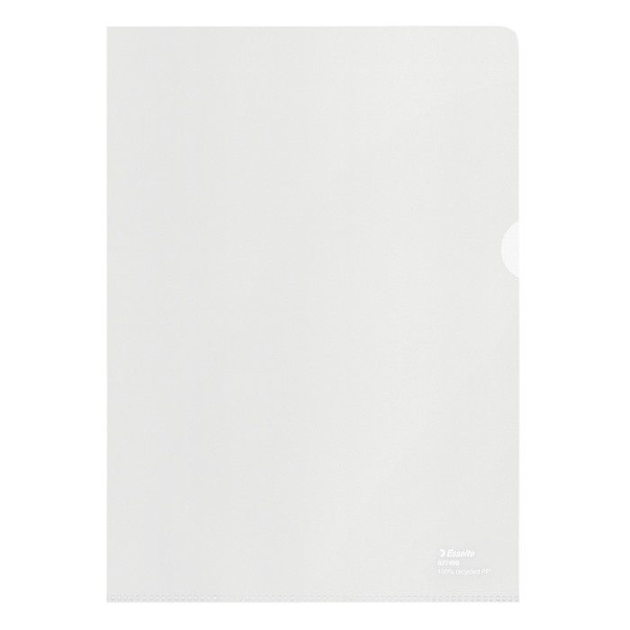 Insteekmap L-model Esselte A4 100% gerecycled 0.10mm transparant 100 stuks