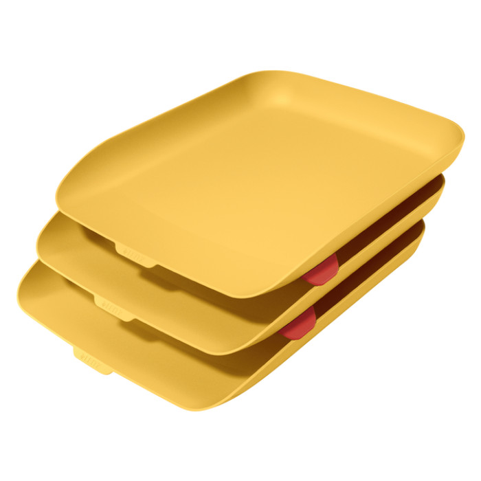 Brievenbak Leitz Cosy set van 3 A4 warm geel