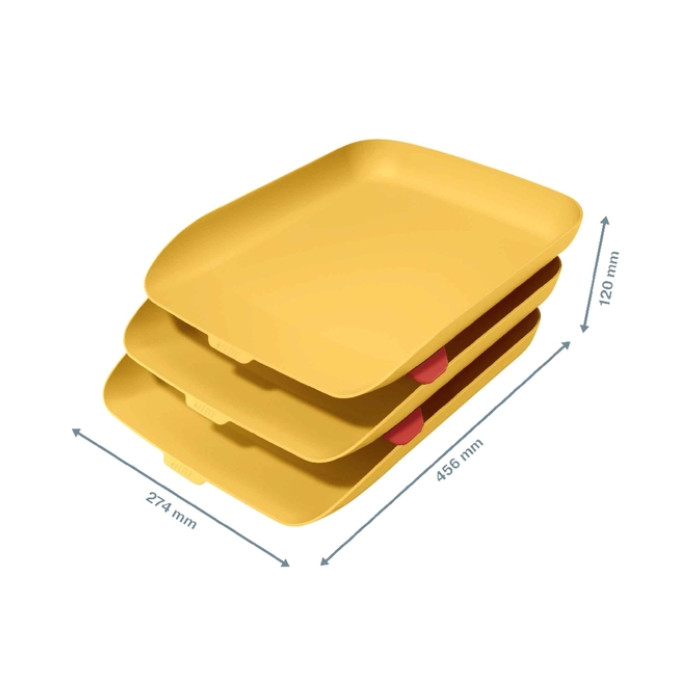 Brievenbak Leitz Cosy set van 3 A4 warm geel