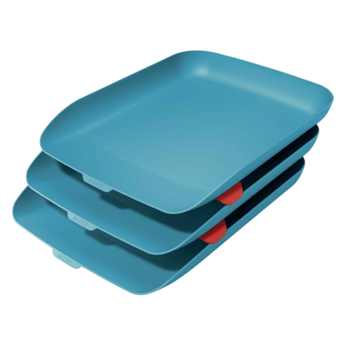 Brievenbak Leitz Cosy set van 3 A4 sereen blauw