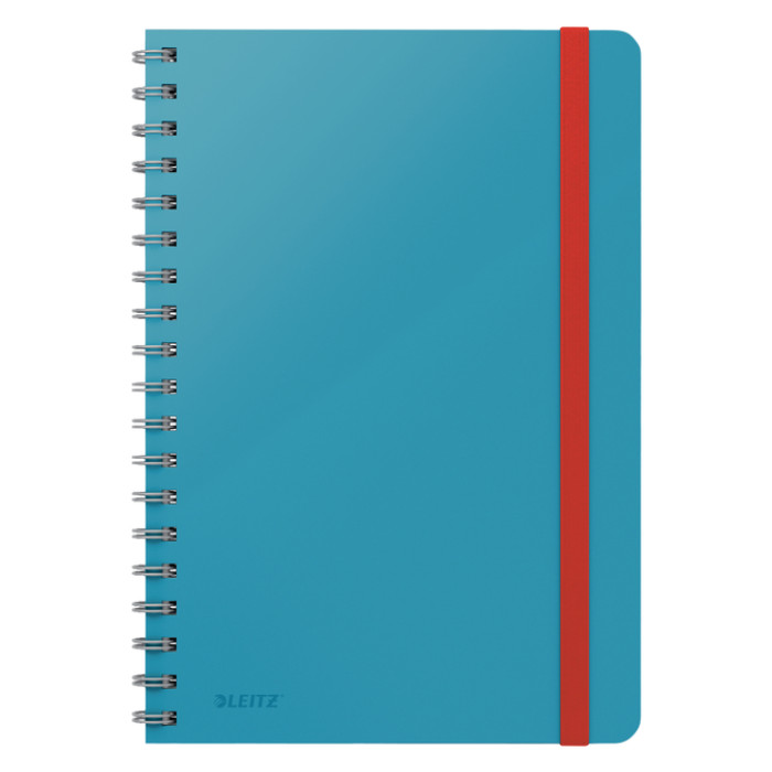 Notitieboek Leitz Cosy B5 160blz 100gr spiraal lijn blauw