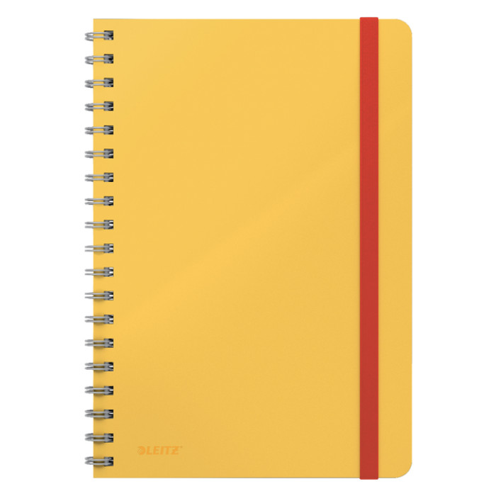 Notitieboek Leitz Cosy B5 160blz 100gr spiraal lijn geel