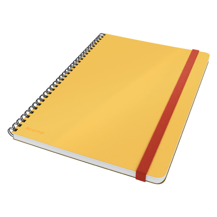 Notitieboek Leitz Cosy B5 160blz 100gr spiraal lijn geel