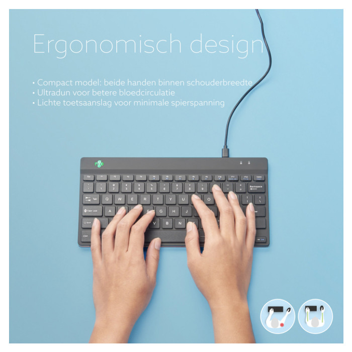 Toetsenbord R-Go Ergonomisch Compact Break QWERTY zwart
