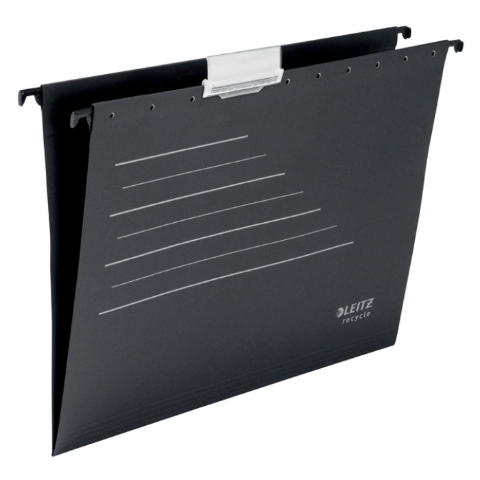 Hangmap Leitz Alpha Recycle A4 verticaal V-bodem zwart