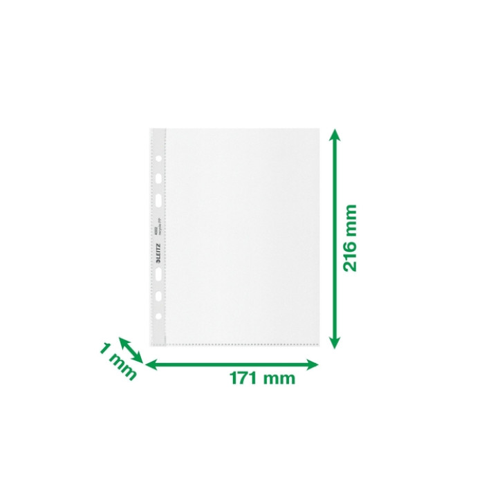 Showtas Leitz Recycle 100µ 6-gaats PP A5 transparant 25 stuks