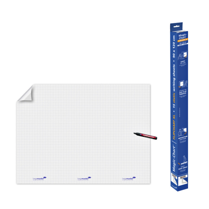 Magic-Chart Legamaster flipchart XL 90x120cm wit met ruit 15 vel