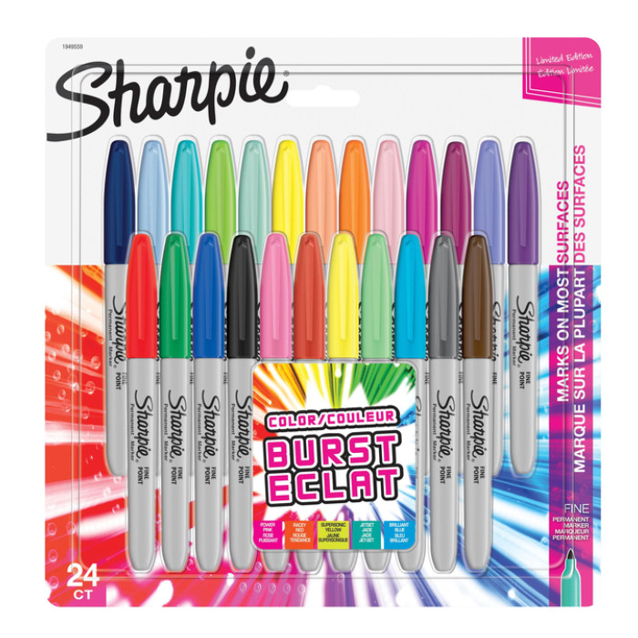 Viltstift Sharpie rond Color Burst Eclat fijn assorti blister à 24st