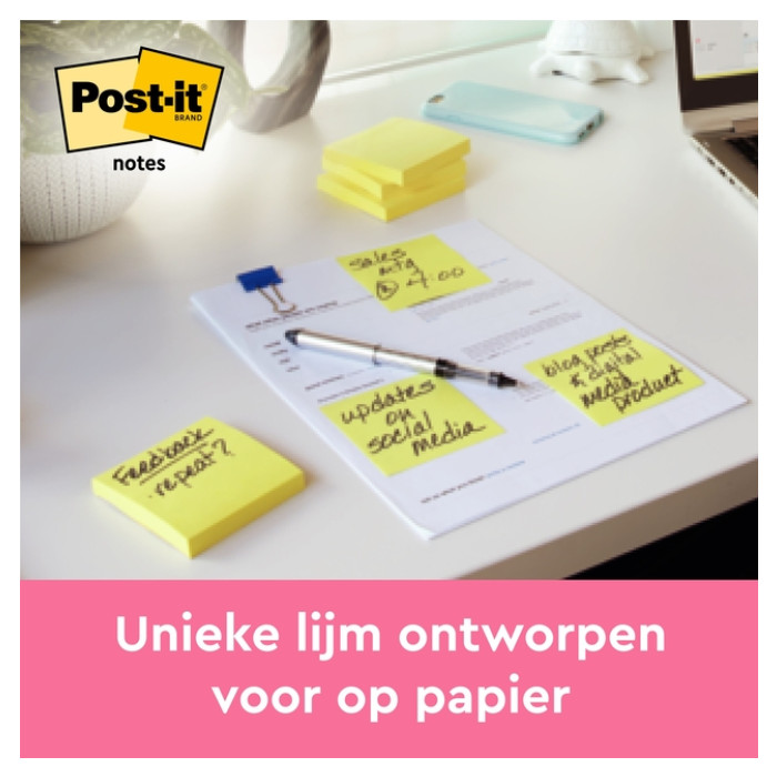 Memoblok Post-it Notes 6810 38x51mm canary yellow 3 stuks