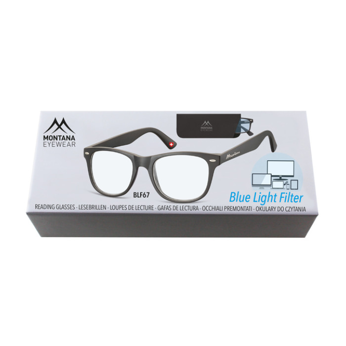 Leesbril Montana +1.00 dpt blue light filter zwart