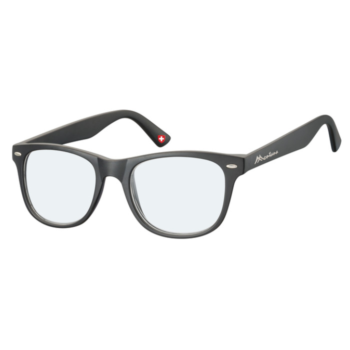Leesbril Montana +1.00 dpt blue light filter zwart