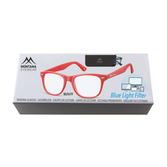 Leesbril Montana +2.00 dtp blue light filter rood