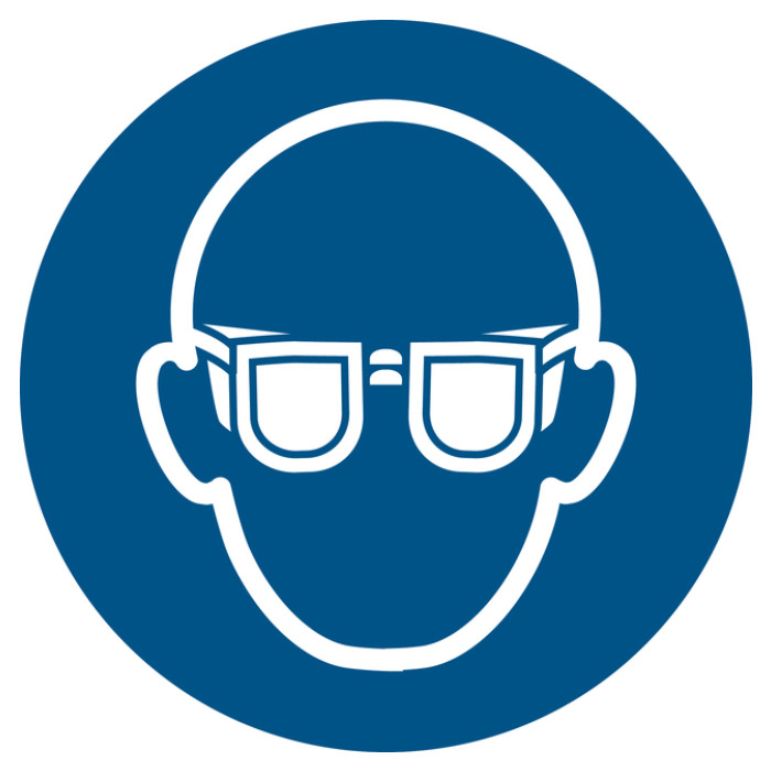 Pictogram bordje Djois Oogbescherming verplicht Ø200mm blauw