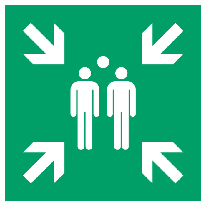 Pictogram bordje Djois Verzamelplaats 200x200mm groen