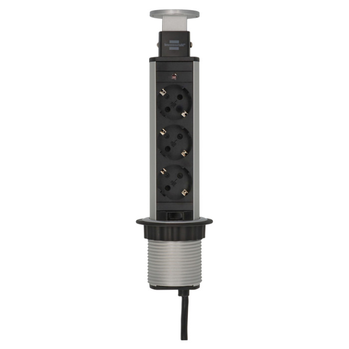 Stekkerdoos Brennenstuhl toren 3 voudig 2 meter zwart/zilver