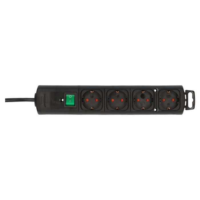 Stekkerdoos Brennenstuhl Comfort Plus 4 voudig inclusief platte stekker 2 meter zwart